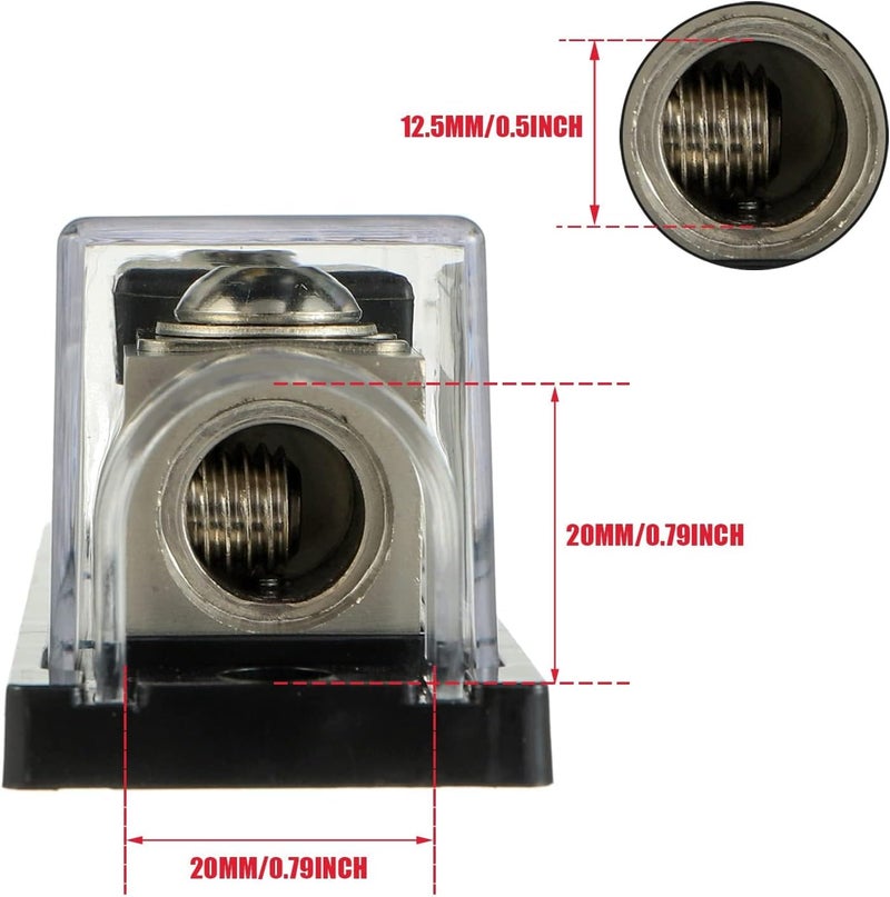 BOJACK 0/2/4 Gauge AWG in Line ANL Fuse Holder with 20 Amp Fuse - Image 4